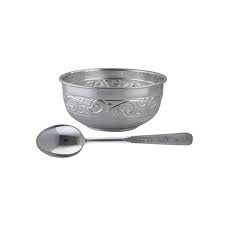 silver bowl spoon